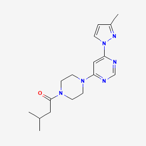molecular formula C17H24N6O B5515083 4-[4-(3-methylbutanoyl)-1-piperazinyl]-6-(3-methyl-1H-pyrazol-1-yl)pyrimidine 
