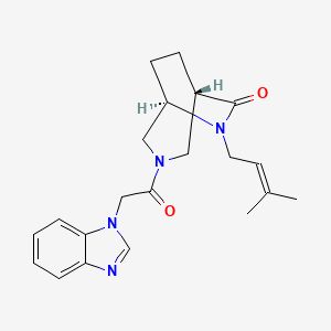 molecular formula C21H26N4O2 B5515086 (1S*,5R*)-3-(1H-苯并咪唑-1-乙酰基)-6-(3-甲基-2-丁烯-1-基)-3,6-二氮杂双环[3.2.2]壬烷-7-酮 