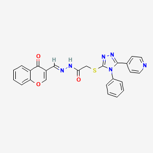 molecular formula C25H18N6O3S B5515088 N'-[(4-氧代-4H-色烯-3-基)亚甲基]-2-{[4-苯基-5-(4-吡啶基)-4H-1,2,4-三唑-3-基]硫代}乙酰肼 