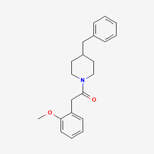 molecular formula C21H25NO2 B5515107 4-benzyl-1-[(2-methoxyphenyl)acetyl]piperidine 