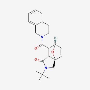 molecular formula C22H26N2O3 B5515108 (3aR*,6S*)-2-tert-butyl-7-(3,4-dihydroisoquinolin-2(1H)-ylcarbonyl)-2,3,7,7a-tetrahydro-3a,6-epoxyisoindol-1(6H)-one 
