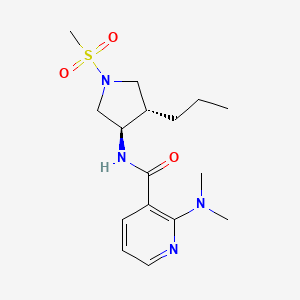 molecular formula C16H26N4O3S B5515136 2-(dimethylamino)-N-[(3R*,4S*)-1-(methylsulfonyl)-4-propyl-3-pyrrolidinyl]nicotinamide 