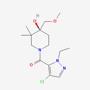 molecular formula C15H24ClN3O3 B5515146 (4S)-1-[(4-氯-1-乙基-1H-吡唑-5-基)羰基]-4-(甲氧基甲基)-3,3-二甲基-4-哌啶醇 