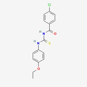 molecular formula C16H15ClN2O2S B5515156 4-chloro-N-{[(4-ethoxyphenyl)amino]carbonothioyl}benzamide 