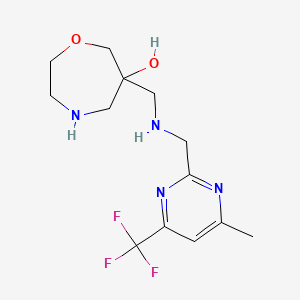 molecular formula C13H19F3N4O2 B5515162 6-[({[4-methyl-6-(trifluoromethyl)-2-pyrimidinyl]methyl}amino)methyl]-1,4-oxazepan-6-ol dihydrochloride 