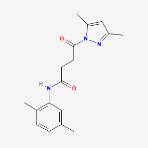 molecular formula C17H21N3O2 B5515181 N-(2,5-二甲苯基)-4-(3,5-二甲基-1H-吡唑-1-基)-4-氧代丁酰胺 