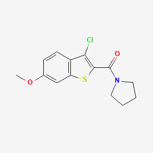 molecular formula C14H14ClNO2S B5515186 1-[(3-氯-6-甲氧基-1-苯并噻吩-2-基)羰基]吡咯烷 