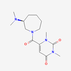 molecular formula C15H24N4O3 B5515222 6-{[(3S)-3-(dimethylamino)azepan-1-yl]carbonyl}-1,3-dimethylpyrimidine-2,4(1H,3H)-dione 