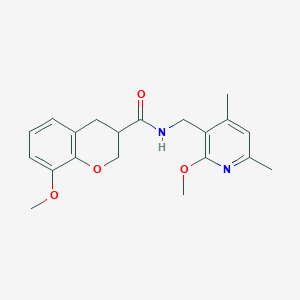 molecular formula C20H24N2O4 B5515243 8-methoxy-N-[(2-methoxy-4,6-dimethyl-3-pyridinyl)methyl]-3-chromanecarboxamide 