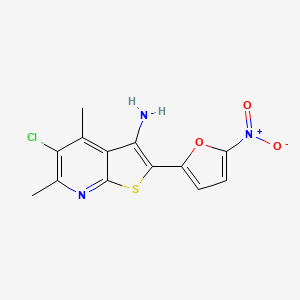 molecular formula C13H10ClN3O3S B5515265 5-chloro-4,6-dimethyl-2-(5-nitro-2-furyl)thieno[2,3-b]pyridin-3-amine 