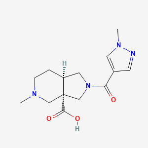 molecular formula C14H20N4O3 B5515287 (3aS*,7aR*)-5-methyl-2-[(1-methyl-1H-pyrazol-4-yl)carbonyl]octahydro-3aH-pyrrolo[3,4-c]pyridine-3a-carboxylic acid 
