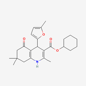 molecular formula C24H31NO4 B5515293 cyclohexyl 2,7,7-trimethyl-4-(5-methyl-2-furyl)-5-oxo-1,4,5,6,7,8-hexahydro-3-quinolinecarboxylate 