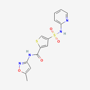 molecular formula C14H12N4O4S2 B5515314 N-(5-methyl-3-isoxazolyl)-4-[(2-pyridinylamino)sulfonyl]-2-thiophenecarboxamide 