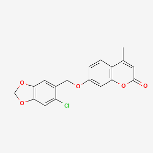 molecular formula C18H13ClO5 B5515334 7-[(6-chloro-1,3-benzodioxol-5-yl)methoxy]-4-methyl-2H-chromen-2-one 