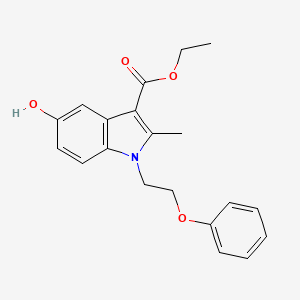 molecular formula C20H21NO4 B5515348 ethyl 5-hydroxy-2-methyl-1-(2-phenoxyethyl)-1H-indole-3-carboxylate 