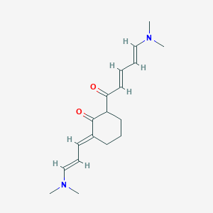 molecular formula C18H26N2O2 B5515351 2-[5-(dimethylamino)-2,4-pentadienoyl]-6-[3-(dimethylamino)-2-propen-1-ylidene]cyclohexanone 