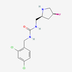 molecular formula C13H16Cl2FN3O B5515369 N-(2,4-dichlorobenzyl)-N'-{[(2S,4S)-4-fluoro-2-pyrrolidinyl]methyl}urea hydrochloride 