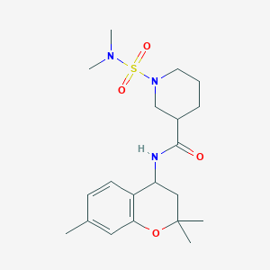 molecular formula C20H31N3O4S B5515389 1-[(dimethylamino)sulfonyl]-N-(2,2,7-trimethyl-3,4-dihydro-2H-chromen-4-yl)-3-piperidinecarboxamide 
