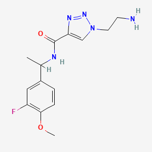molecular formula C14H18FN5O2 B5515419 1-(2-aminoethyl)-N-[1-(3-fluoro-4-methoxyphenyl)ethyl]-1H-1,2,3-triazole-4-carboxamide 