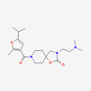 molecular formula C20H31N3O4 B5515453 3-[2-(dimethylamino)ethyl]-8-(5-isopropyl-2-methyl-3-furoyl)-1-oxa-3,8-diazaspiro[4.5]decan-2-one 