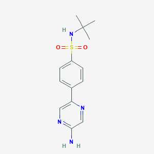 molecular formula C14H18N4O2S B5515499 4-(5-aminopyrazin-2-yl)-N-(tert-butyl)benzenesulfonamide 