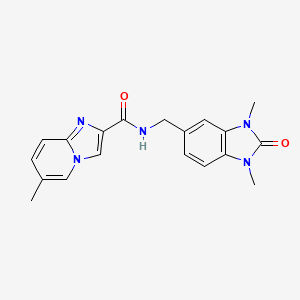 molecular formula C19H19N5O2 B5515512 N-[(1,3-dimethyl-2-oxo-2,3-dihydro-1H-benzimidazol-5-yl)methyl]-6-methylimidazo[1,2-a]pyridine-2-carboxamide 