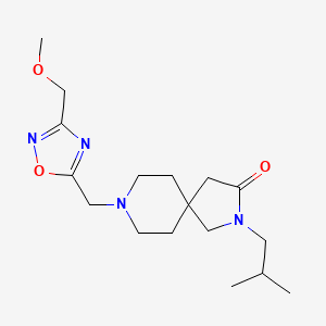 molecular formula C17H28N4O3 B5515515 2-isobutyl-8-{[3-(methoxymethyl)-1,2,4-oxadiazol-5-yl]methyl}-2,8-diazaspiro[4.5]decan-3-one 