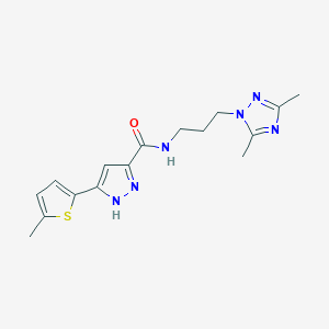 N-[3-(3,5-dimethyl-1H-1,2,4-triazol-1-yl)propyl]-3-(5-methyl-2-thienyl)-1H-pyrazole-5-carboxamide
