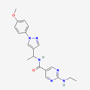 2-(ethylamino)-N-{1-[1-(4-methoxyphenyl)-1H-pyrazol-4-yl]ethyl}-5-pyrimidinecarboxamide