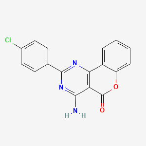 molecular formula C17H10ClN3O2 B5515542 4-amino-2-(4-chlorophenyl)-5H-chromeno[4,3-d]pyrimidin-5-one CAS No. 88071-59-4