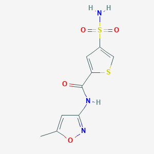 molecular formula C9H9N3O4S2 B5515550 4-(aminosulfonyl)-N-(5-methyl-3-isoxazolyl)-2-thiophenecarboxamide 