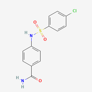 molecular formula C13H11ClN2O3S B5515560 4-{[(4-chlorophenyl)sulfonyl]amino}benzamide 
