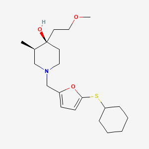 molecular formula C20H33NO3S B5515572 (3R*,4R*)-1-{[5-(cyclohexylthio)-2-furyl]methyl}-4-(2-methoxyethyl)-3-methylpiperidin-4-ol 