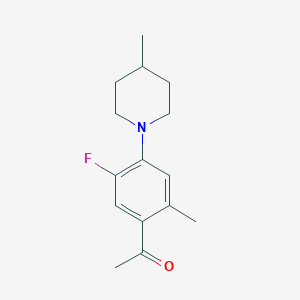 molecular formula C15H20FNO B5515593 1-[5-氟-2-甲基-4-(4-甲基-1-哌啶基)苯基]乙酮 