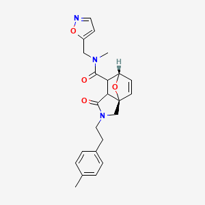 molecular formula C23H25N3O4 B5515598 (3aR*,6S*)-N-(isoxazol-5-ylmethyl)-N-methyl-2-[2-(4-methylphenyl)ethyl]-1-oxo-1,2,3,6,7,7a-hexahydro-3a,6-epoxyisoindole-7-carboxamide 