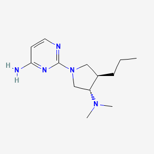molecular formula C13H23N5 B5515637 2-[(3S*,4R*)-3-(dimethylamino)-4-propyl-1-pyrrolidinyl]-4-pyrimidinamine 