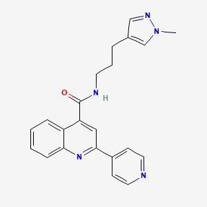 molecular formula C22H21N5O B5515660 N-[3-(1-methyl-1H-pyrazol-4-yl)propyl]-2-(4-pyridinyl)-4-quinolinecarboxamide 