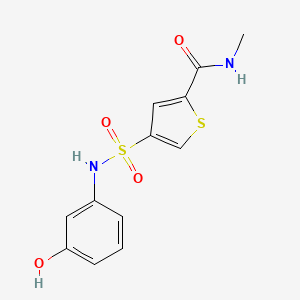 molecular formula C12H12N2O4S2 B5515676 4-{[(3-hydroxyphenyl)amino]sulfonyl}-N-methyl-2-thiophenecarboxamide 