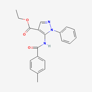 molecular formula C20H19N3O3 B5515730 ethyl 5-[(4-methylbenzoyl)amino]-1-phenyl-1H-pyrazole-4-carboxylate 