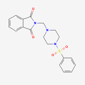 molecular formula C19H19N3O4S B5515732 2-{[4-(phenylsulfonyl)-1-piperazinyl]methyl}-1H-isoindole-1,3(2H)-dione 