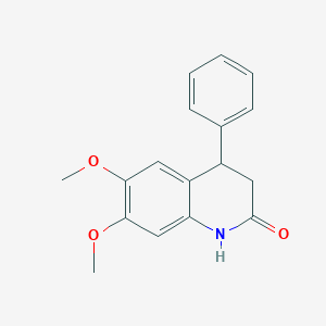 molecular formula C17H17NO3 B5515742 6,7-dimethoxy-4-phenyl-3,4-dihydro-2(1H)-quinolinone 
