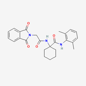 molecular formula C25H27N3O4 B5515779 N-(2,6-dimethylphenyl)-1-{[(1,3-dioxo-1,3-dihydro-2H-isoindol-2-yl)acetyl]amino}cyclohexanecarboxamide 