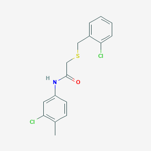 molecular formula C16H15Cl2NOS B5515783 2-[(2-chlorobenzyl)thio]-N-(3-chloro-4-methylphenyl)acetamide 