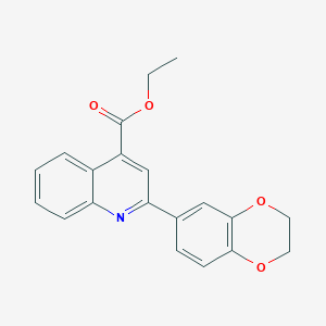 molecular formula C20H17NO4 B5515794 ethyl 2-(2,3-dihydro-1,4-benzodioxin-6-yl)-4-quinolinecarboxylate 