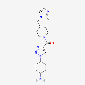 molecular formula C19H29N7O B5515820 cis-4-[4-({4-[(2-methyl-1H-imidazol-1-yl)methyl]piperidin-1-yl}carbonyl)-1H-1,2,3-triazol-1-yl]cyclohexanamine 