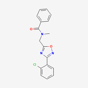 molecular formula C17H14ClN3O2 B5515835 N-{[3-(2-chlorophenyl)-1,2,4-oxadiazol-5-yl]methyl}-N-methylbenzamide 
