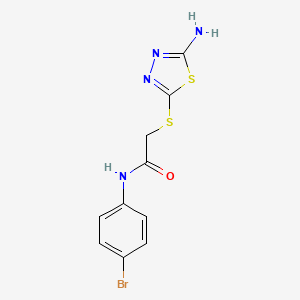 molecular formula C10H9BrN4OS2 B5515861 2-[(5-amino-1,3,4-thiadiazol-2-yl)thio]-N-(4-bromophenyl)acetamide 