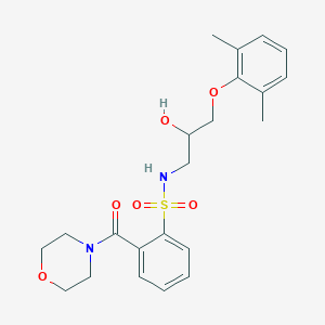 molecular formula C22H28N2O6S B5515872 N-[3-(2,6-二甲基苯氧基)-2-羟基丙基]-2-(4-吗啉羰基)苯磺酰胺 