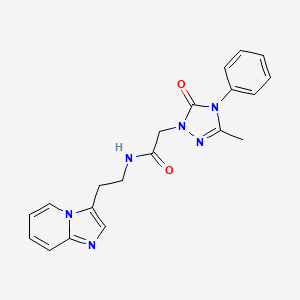 molecular formula C20H20N6O2 B5515877 N-(2-imidazo[1,2-a]pyridin-3-ylethyl)-2-(3-methyl-5-oxo-4-phenyl-4,5-dihydro-1H-1,2,4-triazol-1-yl)acetamide 
