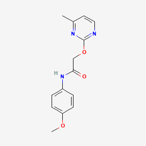 molecular formula C14H15N3O3 B5515887 N-(4-methoxyphenyl)-2-[(4-methyl-2-pyrimidinyl)oxy]acetamide 